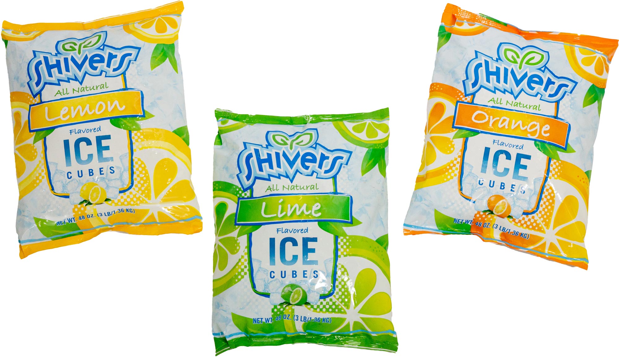 Shivers flavored ice cubes lime orange lemon